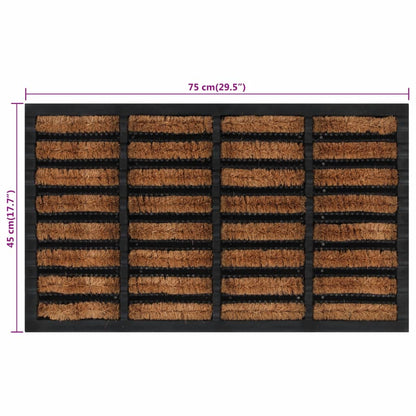 dørmåtte 45x75 cm rektangulær gummi og coir