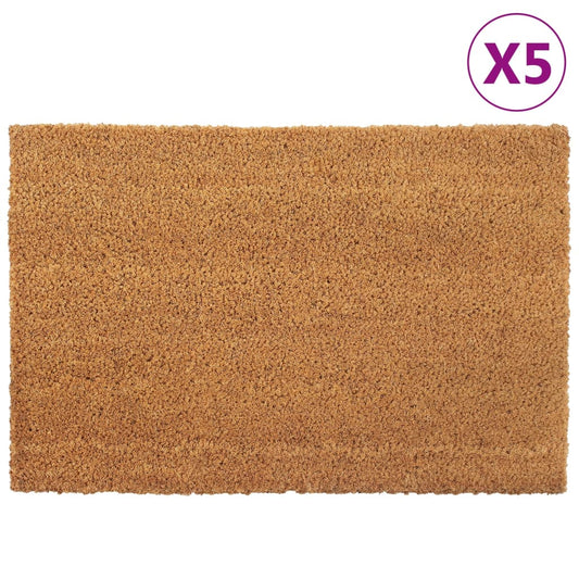 dørmåtter 5 stk. 40x60 cm tuftet coir naturfarvet