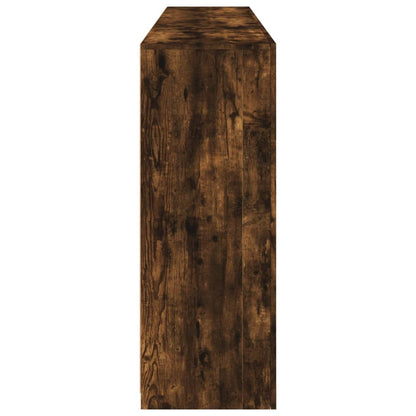 skænk med LED-lys 181,5x37x100 cm røget egetræsfarve
