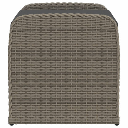 opbevaringsbænk med hynde 80x51x52 cm polyrattan grå