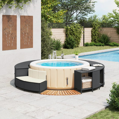 spakant polyrattan og massivt akacietræ sort