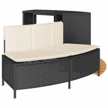 spakant polyrattan og massivt akacietræ sort