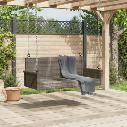 gyngebænk 119x56x48 cm polyrattan grå