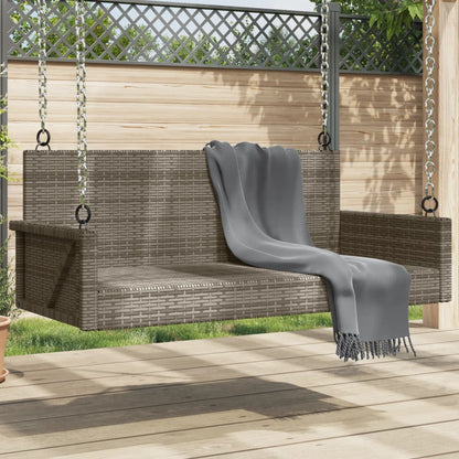 gyngebænk 119x56x48 cm polyrattan grå