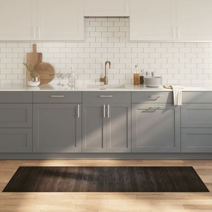gulvtæppe 70x200 cm rektangulær bambus mørkebrun