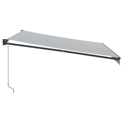 foldemarkise 4x3 m stof og aluminium antracitgrå og hvid