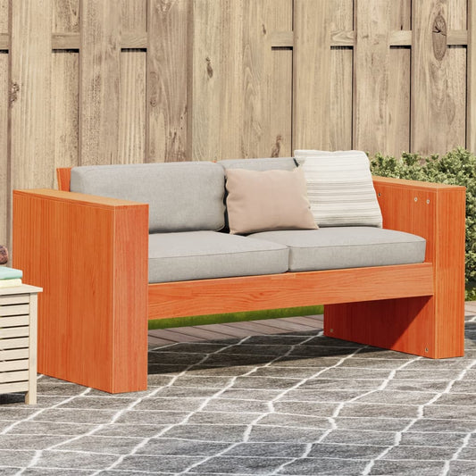 2-sits trädgårdssoffa 134x60x62 cm massiv furu gyllenbrun