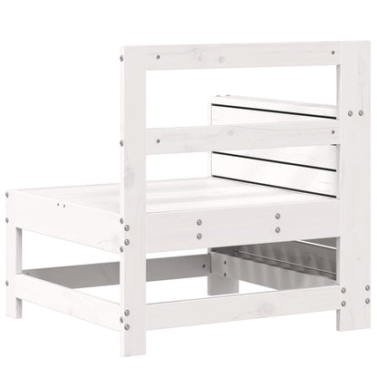 sofamodul med armlæn og sidebord massivt fyrretræ hvid