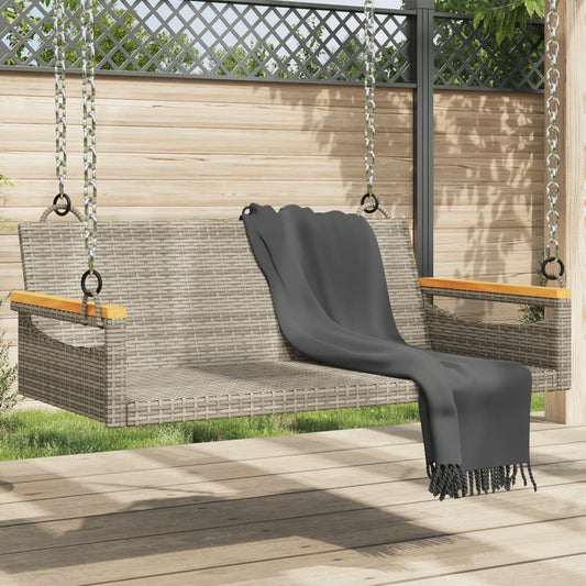 gyngebænk 109x62x40 cm polyrattan grå
