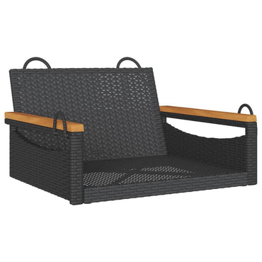 gyngebænk 63x62x40 cm polyrattan sort