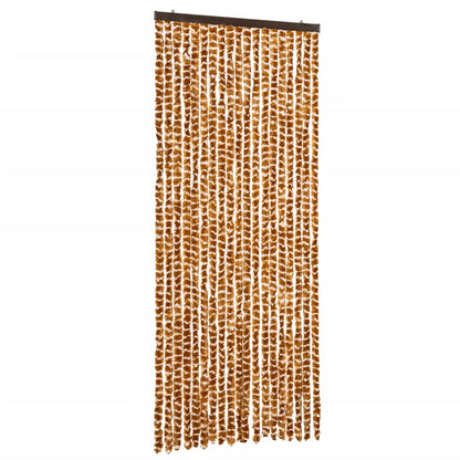 flueforhæng 56x200 cm chenille okkergul og hvid