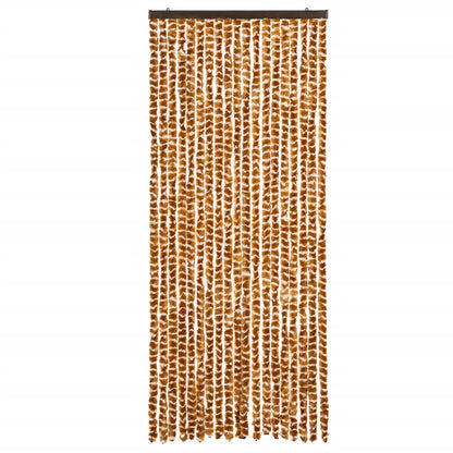 flueforhæng 56x200 cm chenille okkergul og hvid