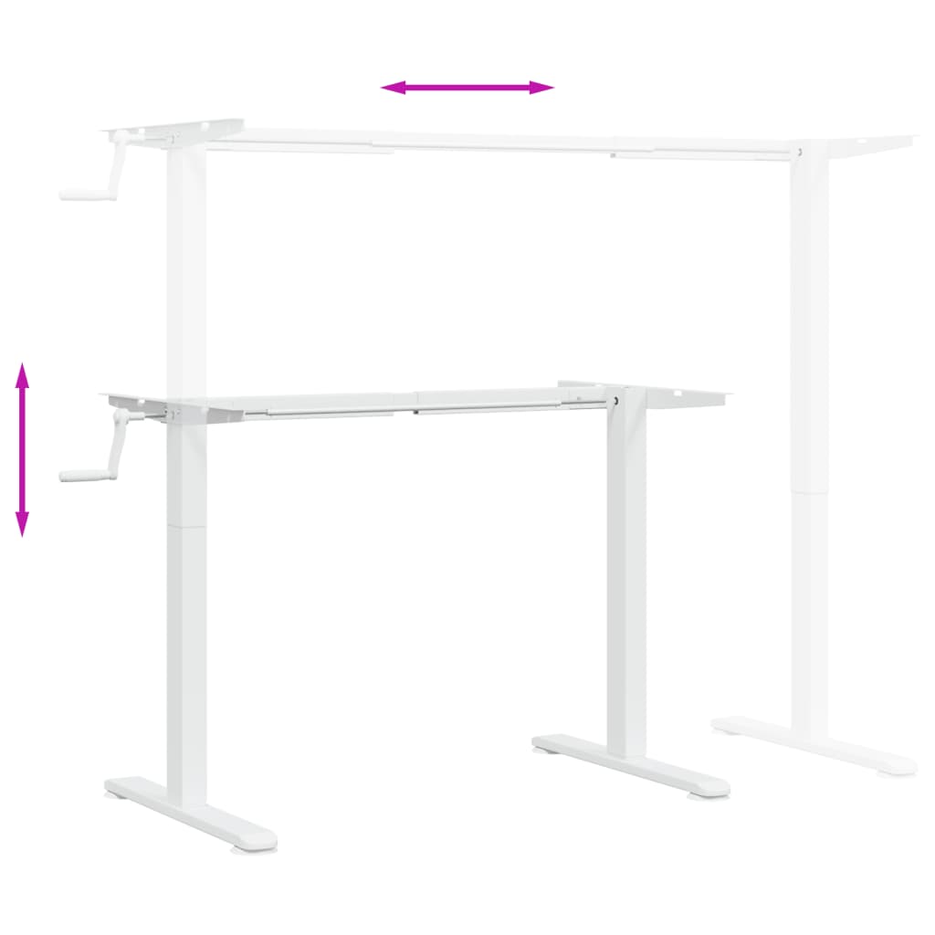 Gestell für Stehpult (94-135)x60x(70-114) cm Stahl weiß
