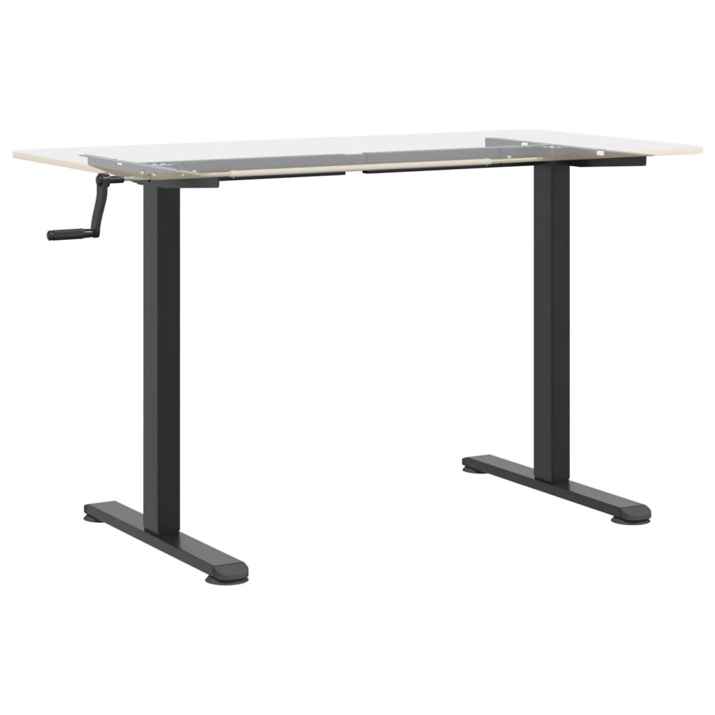 Stående skrivbordsram (94-135) x 60 x (70-114) cm stål svart