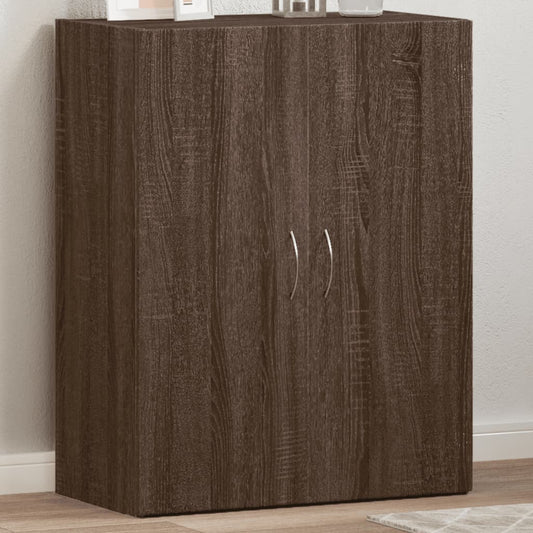 arkivskab 60x32x77,5 cm konstrueret træ brun egetræ