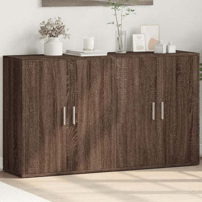 skænke 2 stk. 60x31x70 cm konstrueret træ brun egetræsfarve