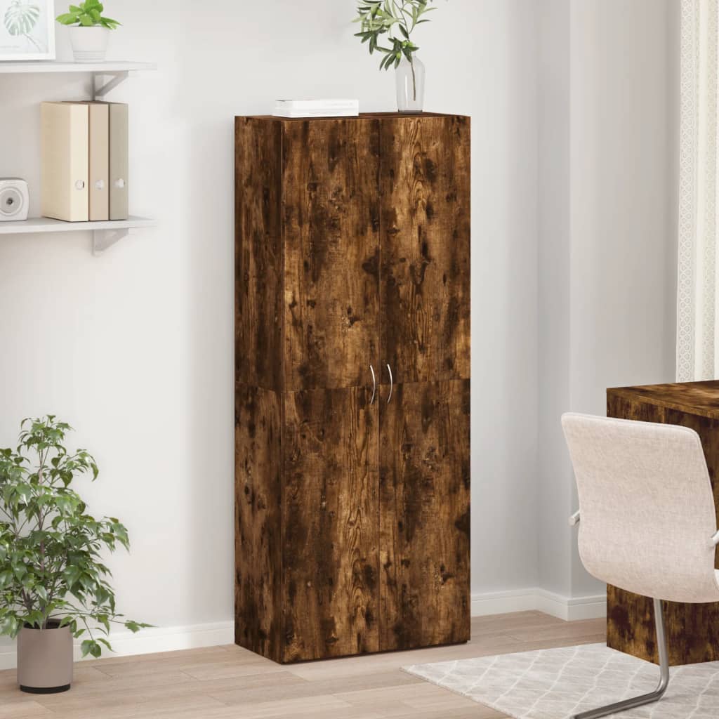 arkivskab 60x32x153 cm konstrueret træ røget egetræsfarve
