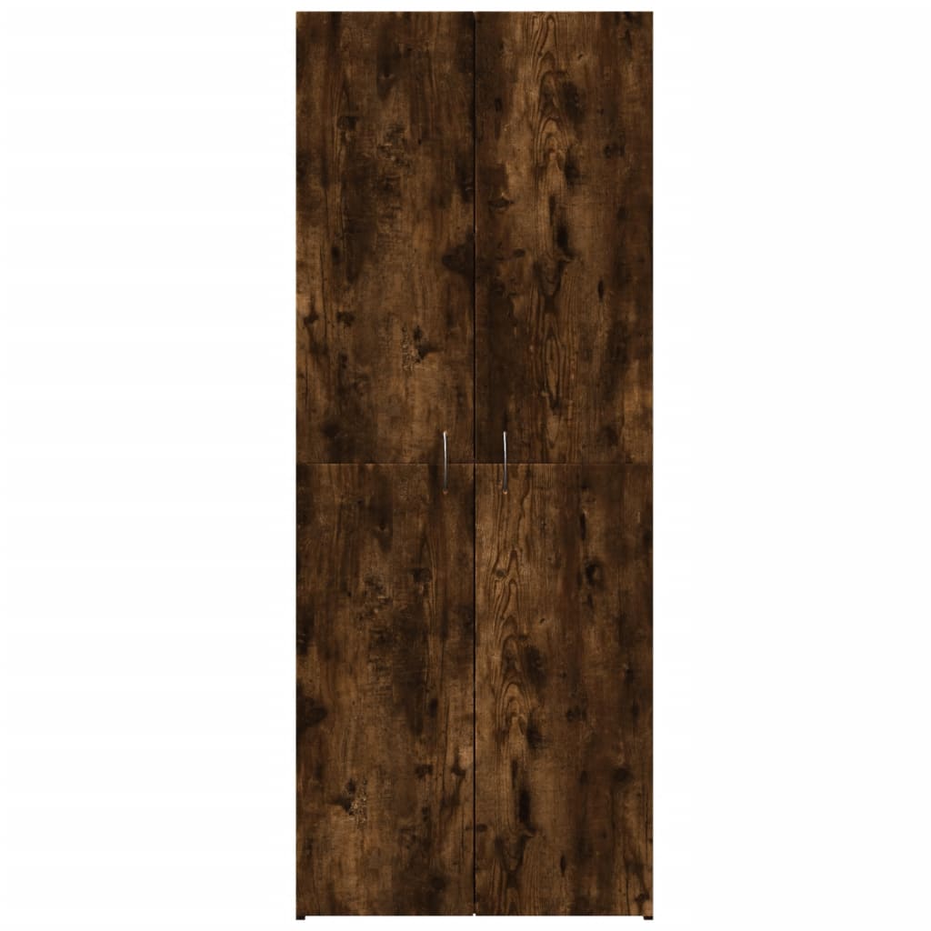 arkivskab 60x32x153 cm konstrueret træ røget egetræsfarve