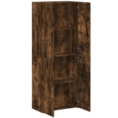 arkivskab 60x32x153 cm konstrueret træ røget egetræsfarve
