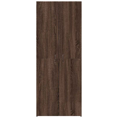 arkivskab 60x32x153 cm konstrueret træ brun egetræsfarve