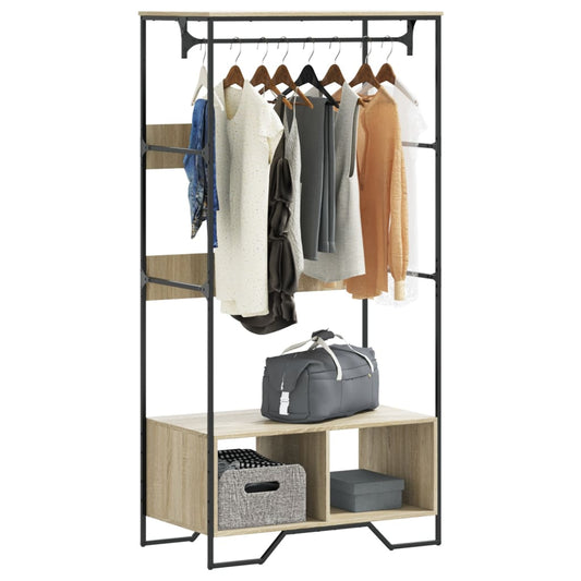 klædeskab 90x50x180 cm konstrueret træ sonoma-eg
