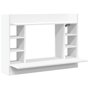 væghængt skrivebord 105x48x75 cm konstrueret træ hvid