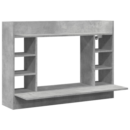 væghængt skrivebord 105x48x75 cm konstrueret træ betongrå