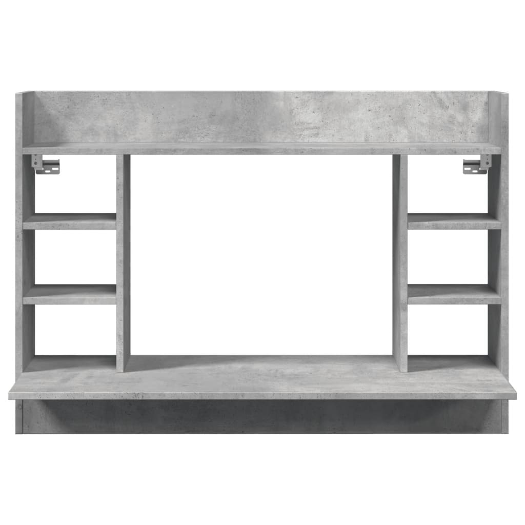 væghængt skrivebord 105x48x75 cm konstrueret træ betongrå
