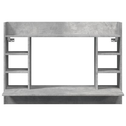 væghængt skrivebord 105x48x75 cm konstrueret træ betongrå