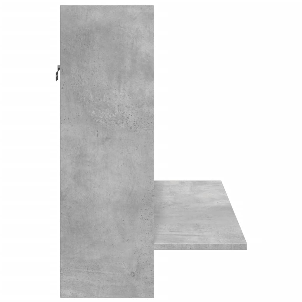 væghængt skrivebord 105x48x75 cm konstrueret træ betongrå