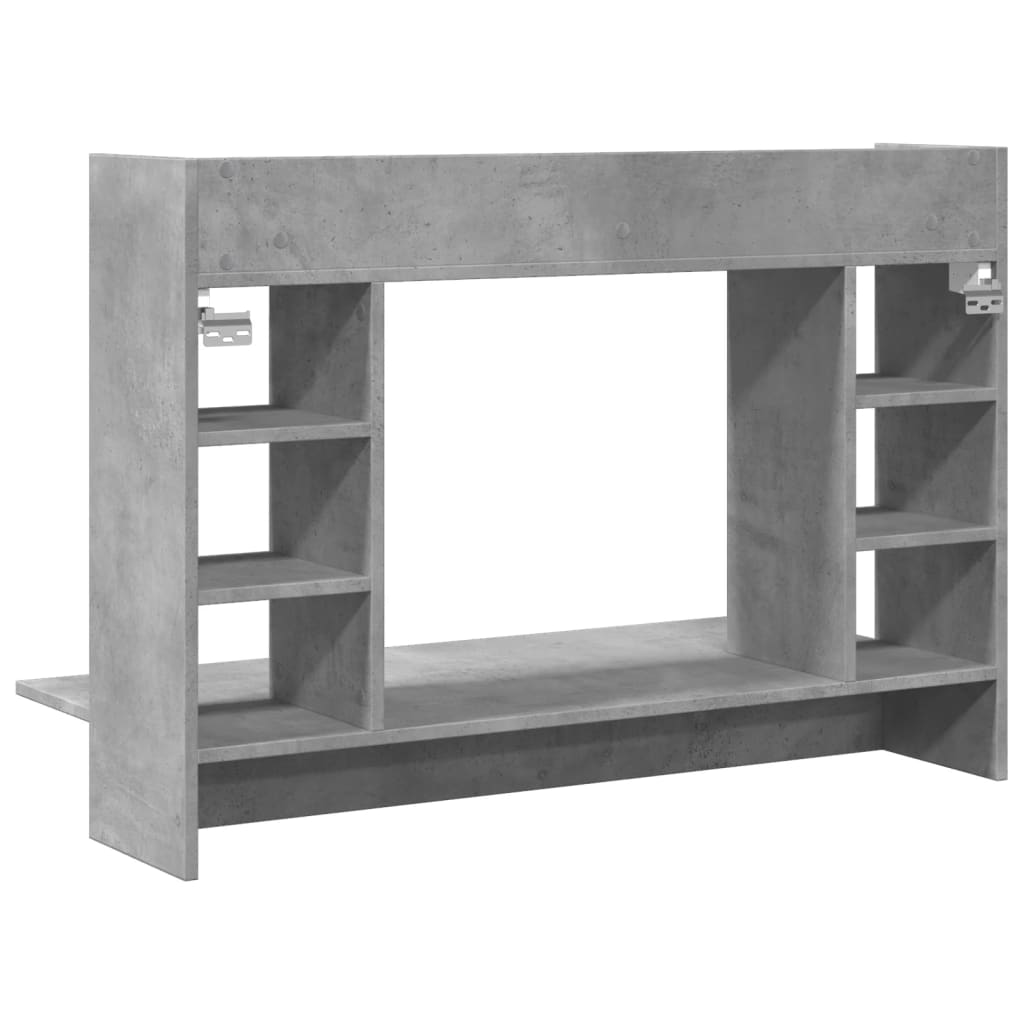væghængt skrivebord 105x48x75 cm konstrueret træ betongrå