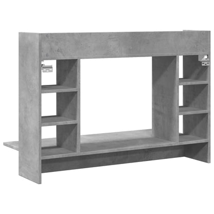 væghængt skrivebord 105x48x75 cm konstrueret træ betongrå