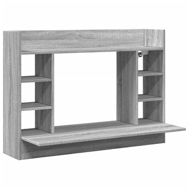 væghængt skrivebord 105x48x75 cm konstrueret træ grå sonoma-eg