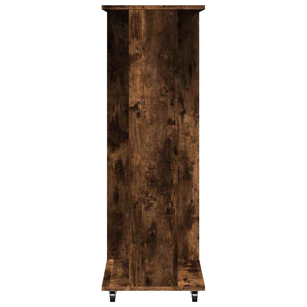 klædeskab med hjul 102x38x110 cm konstrueret træ røget egetræ