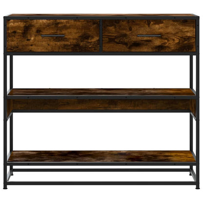 konsolbord 90x35x80 cm konstrueret træ røget egetræsfarve