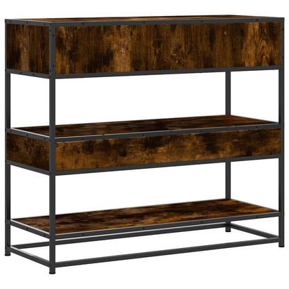 konsolbord 90x35x80 cm konstrueret træ røget egetræsfarve
