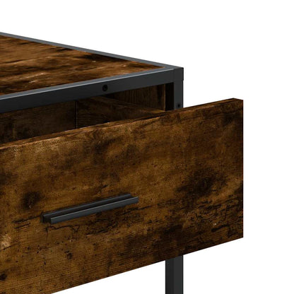 konsolbord 90x35x80 cm konstrueret træ røget egetræsfarve