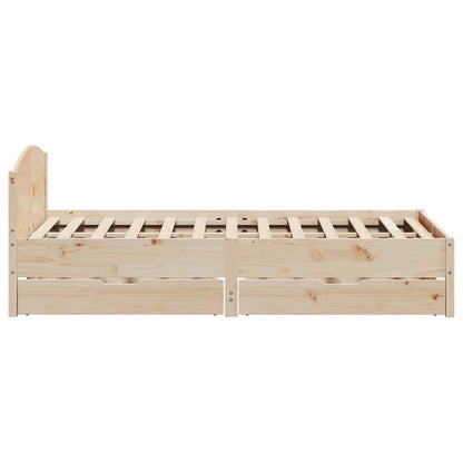 sengeramme uden madras 135x190 cm massivt fyrretræ hvid