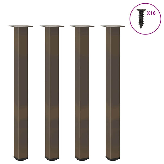Sofatischbeine 4 Stk. Naturstahl 90-92 cm Stahl