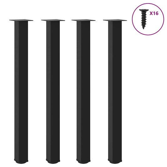 Sofatischbeine 4 Stk. 110-112 cm Stahl schwarz