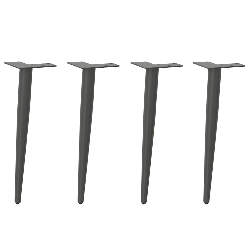 sofabordben konisk form 4 stk. antracit 30-31 cm stål