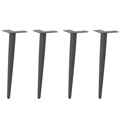 sofabordben konisk form 4 stk. antracit 30-31 cm stål