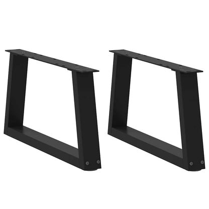 Esstischbeine V-Form 2 Stück Schwarz 60x(30-31,3) cm Stahl