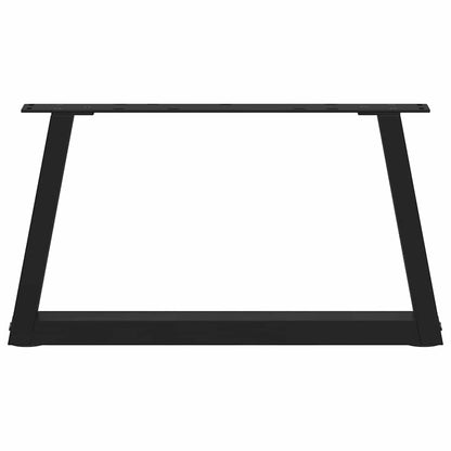 Esstischbeine V-Form 2 Stück Schwarz 60x(30-31,3) cm Stahl