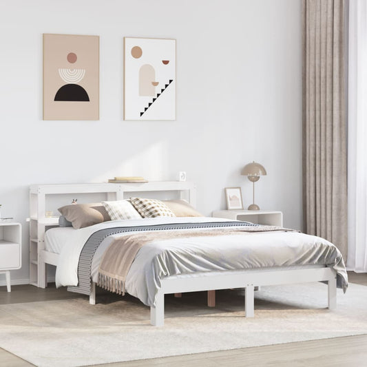 Sengeramme med hovedgærde uden madras Hvid 160x200 cm