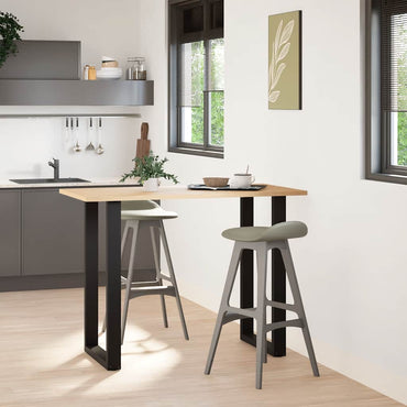 Sofatischbeine U-förmig 2 Stk. 60x(100-101) cm Stahl schwarz