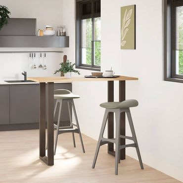 barbordsben U-formet 2 stk. naturstål 50x(110-111) cm stål