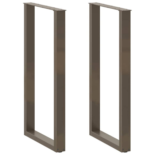 barbordsben U-formet 2 stk. naturstål 60x(110-111) cm stål