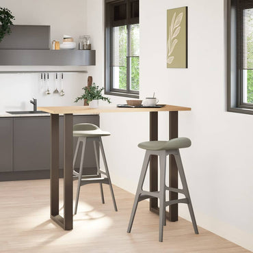 barbordsben U-formet 2 stk. naturstål 60x(110-111) cm stål