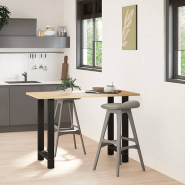 barbordsben sort 2 stk. 60x(90-91) cm stål